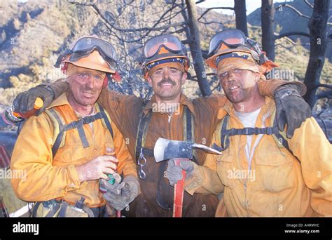 Fire Fighting Crew Los Angeles Padres National Forest California Stock