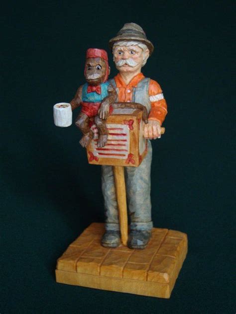 I own a flexcut carvin jack, i paid 125.00 for it and to. Woodcarving Organ Grinder Old time musician. Wood carving ...