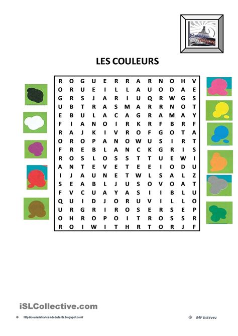 1:25 groupe scolaire la vallée مجموعة مدارس الوادي 207 просмотров. LES COULEURS | Les couleurs en français, Fle, Mots cachés