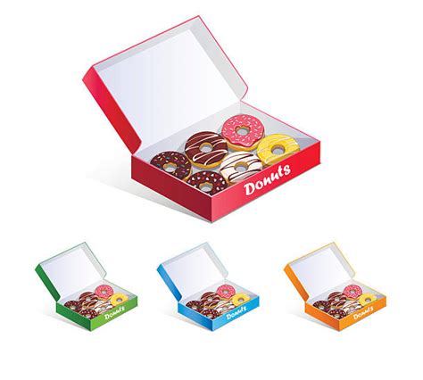 Royalty Free Donut Box Clip Art Vector Images And Illustrations Istock