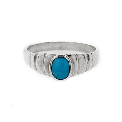 NWR Sterling Silver Ring With Genuine Turquoise
