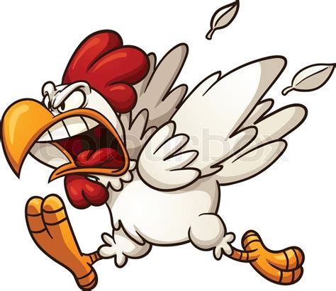 Angry Cartoon Chicken Vector Clip Art Illustration With