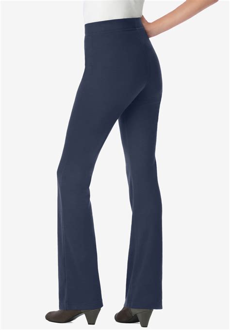 Bootcut Ponte Stretch Knit Pant Plus Size Pants Woman Within