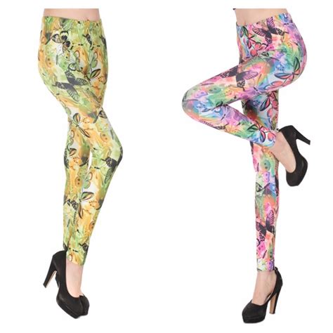 multifuns 2017 high elastic women leggings spring butterfly trousers fitness legging slim legins