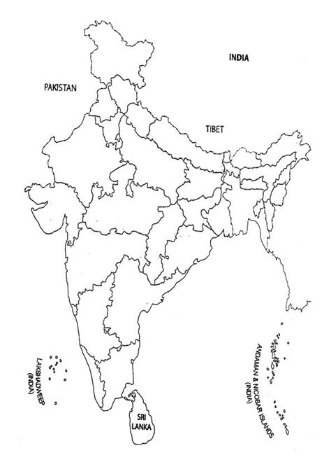 India Map Outline Coloring Pages in 2021 | India map, Outline map of india, Map outline