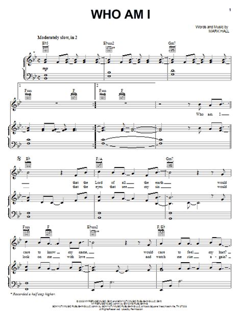Casting Crowns Who Am I Sheet Music Notes In 2021 Sheet Music Notes