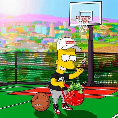 A Cartoon Character Holding A Basket With A Basketball In It On Top Of
