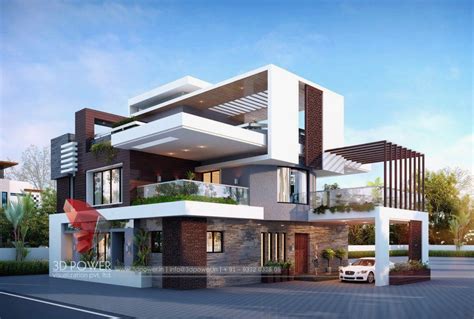 Bungalow Design Rendering Kerala House Design Modern Bungalow