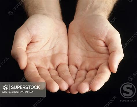 Close Up Of A Mans Hands Cupped Superstock