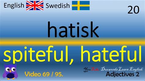 Adjectives adjektiv Svenska Engelska Ord Swedish English Words Lär dig Engelska