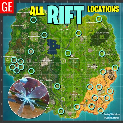 Map Of All Rift Locations In Fortnite Week 5 Challenge