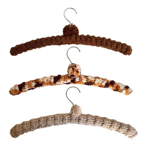 Set Of 3 Vintage Crochet Yarn Covered Hangers Chairish