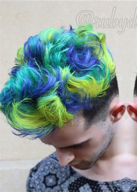 Opt for flattering a outfit. Green blue dyed hair for men | Dyed Hair & Pastel Hair ...