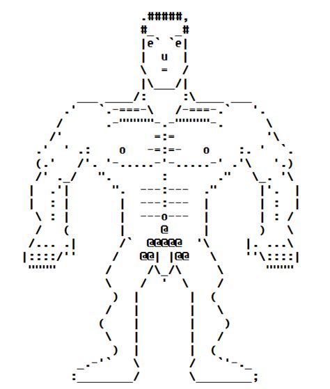 ASCII Art Nudes Naked Man