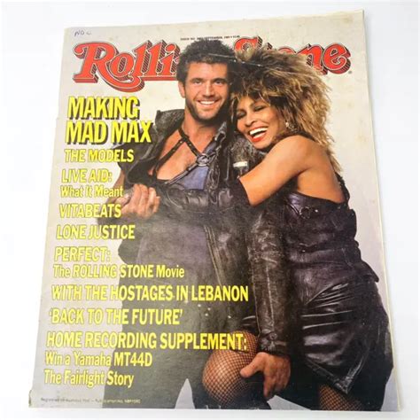Rolling Stone 1985 Mel Gibson Tina Turner Mad Max Cvr Live Aid Jamie