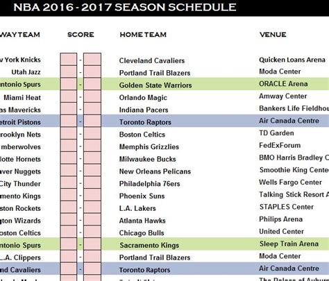 The milwaukee bucks got the 'khris middleton game' when they needed it the most. NBA Schedule 2016-17 Template