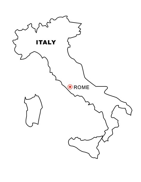 Italy Map Coloring Page