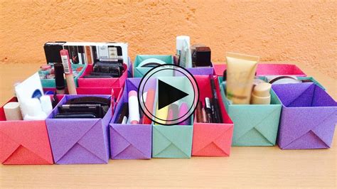 Organiza Tu Maquillaje Con Hojas De Papel Cajas De Papel Bigcrafts