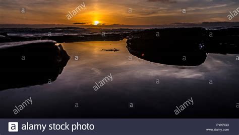 Sunset Over Tide Pools In San Diego California Stock Photo Alamy