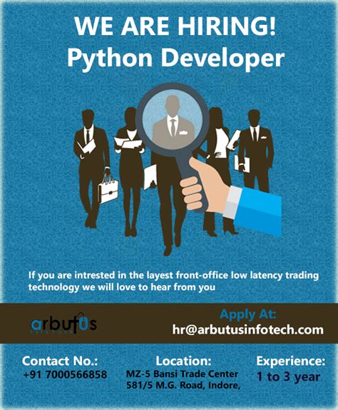 Python Developer Hiring Poster Recruitment Poster Dark Background