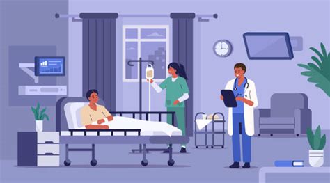Cartoon Of Women In Hospital Bed Illustrations Royalty Free Vector