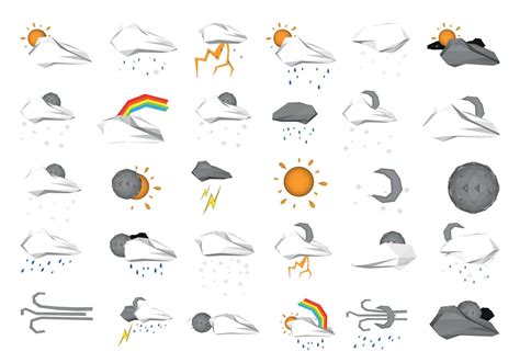 Set Of Weather Illustrations Vector Art At Vecteezy