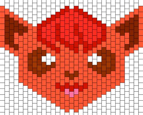 Cutie Vulpix Kandi Pattern Pokemon Cross Stitch Pixel Art Pattern