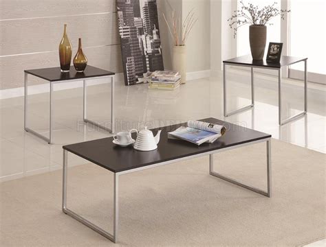 Lean and minimal or elegantly traditional, you'll find metal coffee tables that are the right fit for a number of design schemes. Silver Tone Metal Base & Wood Top Modern 3Pc Coffee Table Set
