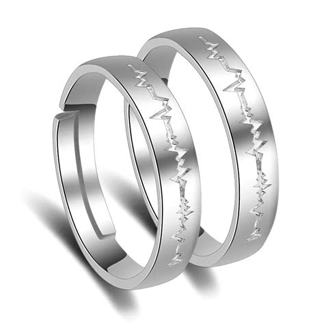Fashion Simple Couple Ring Men And Women Love Lightning Lightning 925 Sterling Silver Wedding