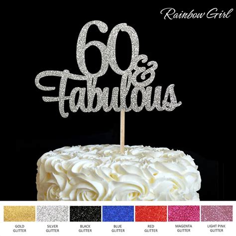 60 cake topper sixty glitter toppers cupcake 60th birthday number 60 dekorationen