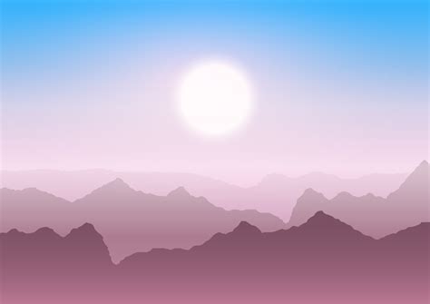 Mountain landscape at sunset 678997 - Download Free Vectors, Clipart ...