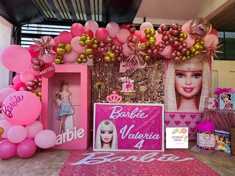 Barbie Birthday Party Decorations And Balloons With Barbie Doll In The