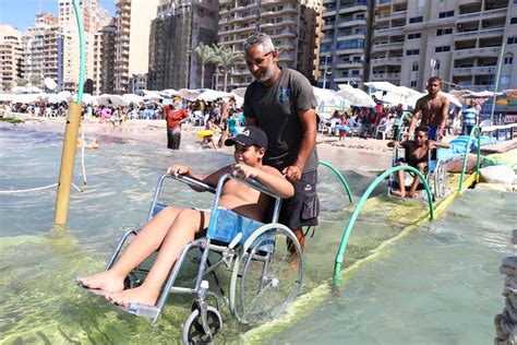 egypt s disability friendly public beach brings happiness to the disabled xinhua