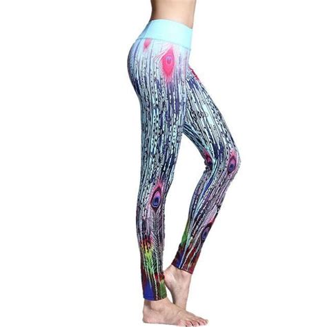 Peacock Yoga Pants Running Tights Women Sexy Yoga Pants Sport Outfits