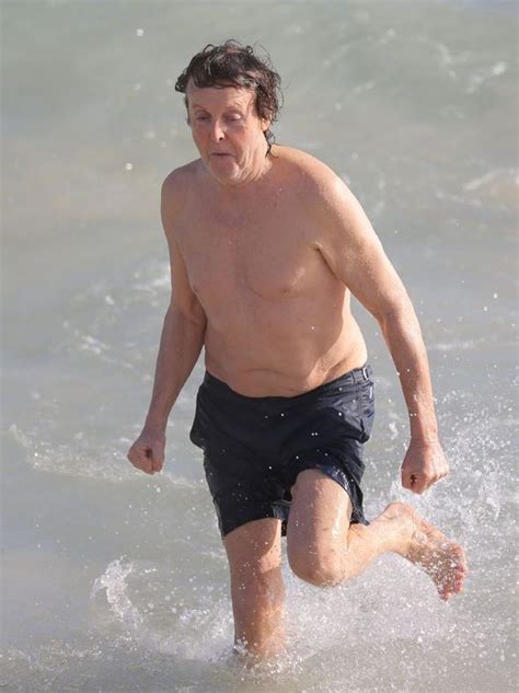Sir Paul Mccartney And Wife Nancy Enjoy A Day At The Beach On Holiday In St Barts Celebrity