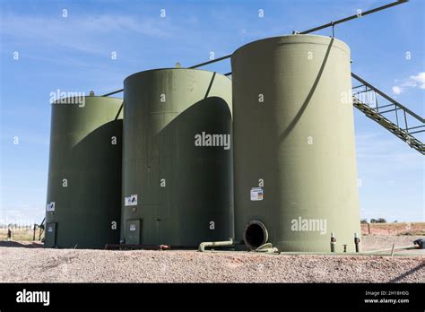 A Tank Battery Or Storage Tanks For Crude Oil Or Production Water From