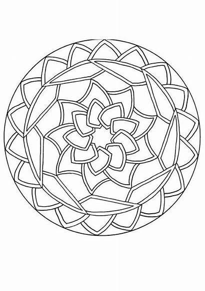 Mandala Round Coloring Beginners Mandalas Pages Worksheet