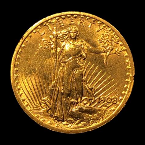 Buy historic gold coins at low premiums! 1908 $20 Saint-Gaudens Double Eagle Gold Coin | Pristine Auction