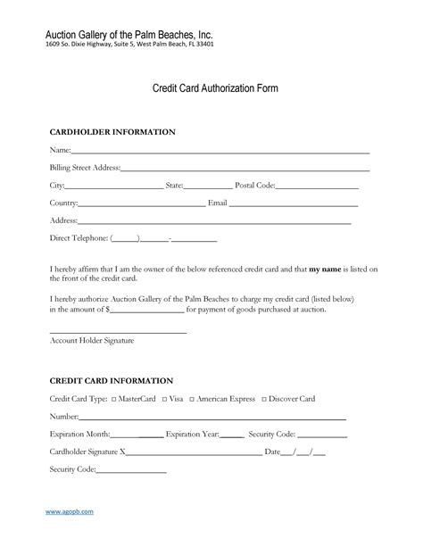 Credit card holds tie up your funds and make at least a part of your credit impossible to use. Credit Card Authorization Form Template - Database ...