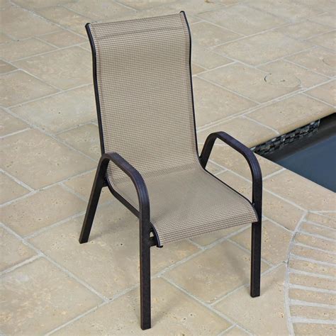 Madison Bay 5 Piece Sling Patio Dining Set With Stacking Chairs And