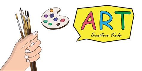 Art Class Banner Concept For Kid Hand Drawn Doodle Flat Style