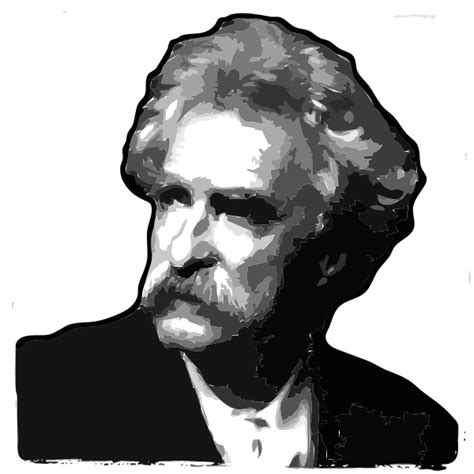 Vector Gray Illustration Of Portrait Of Mark Twain Free Svg