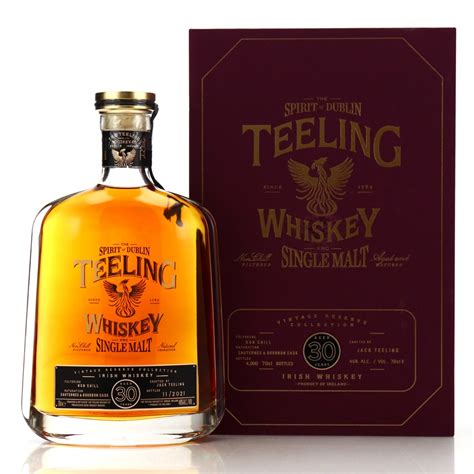 teeling whiskey 30 year old vintage reserve single malt bourbon and sauternes whisky auctioneer