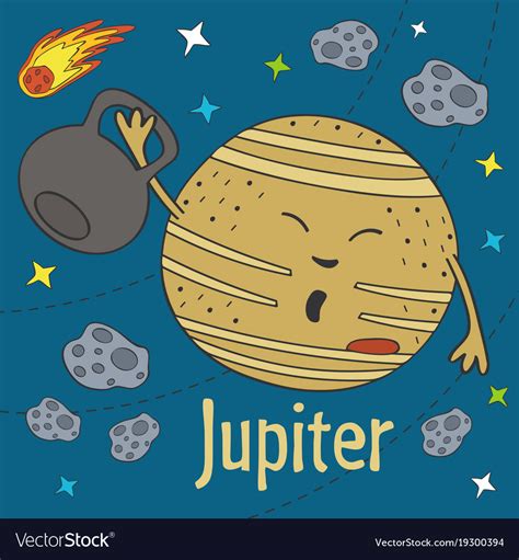 Cartoon Funny Jupiter Royalty Free Vector Image