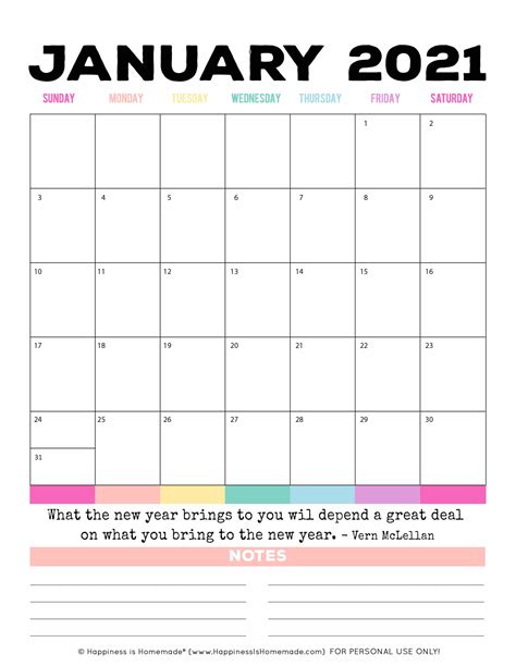 Printable Monthly 2021 Calendar With Lines