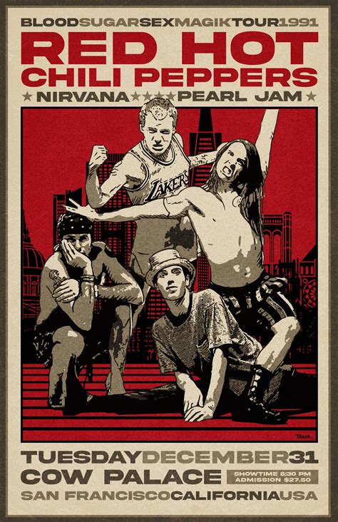 Red Hot Chili Peppers Concert Poster 11 X 17 — The Artworks Of Dean