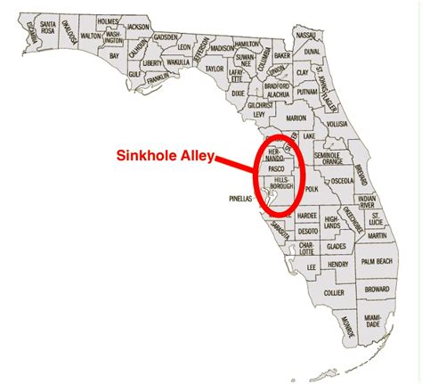 Sinkhole Locations In Florida Map Map