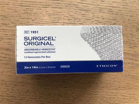 New Ethicon 1951 Surgicel Original Absorbable Hemostat 2x14in 12box