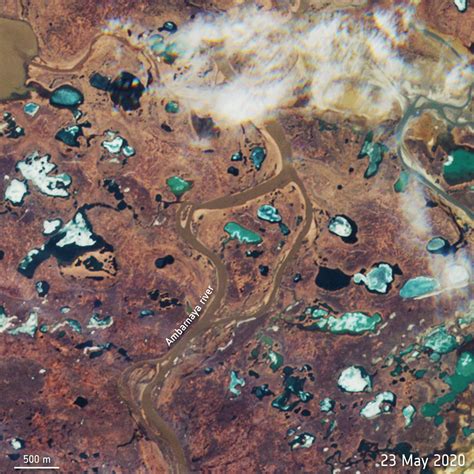 New Satellite Images Show Arctic River Turned Red From
