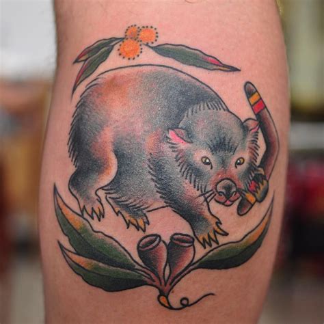 Unique Wombat Tattoo By Mark Lording